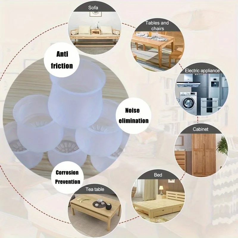12 قطعة من واقيات أرجل الكرسي المصنوعة من السيليكون البسيط الحديث - أغطية أرجل الكرسي المتينة المضادة للانزلاق لغرفة المعيشة