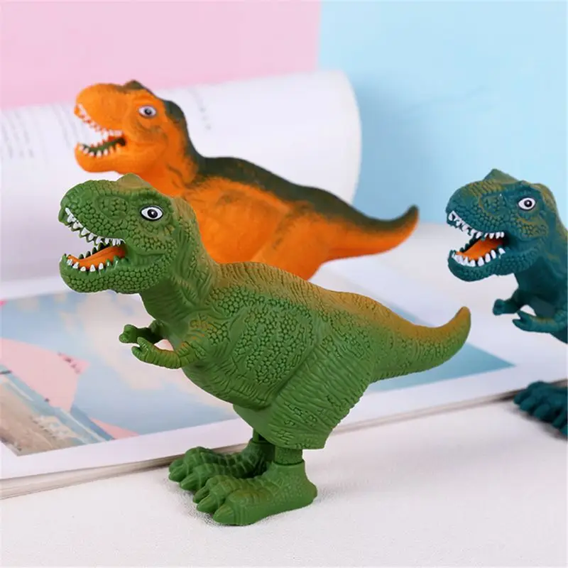 7 インチの楽しいゼンマイ式おもちゃ、バネ式プラスチック製ダンシング恐竜幼児向けドロップシップ付き