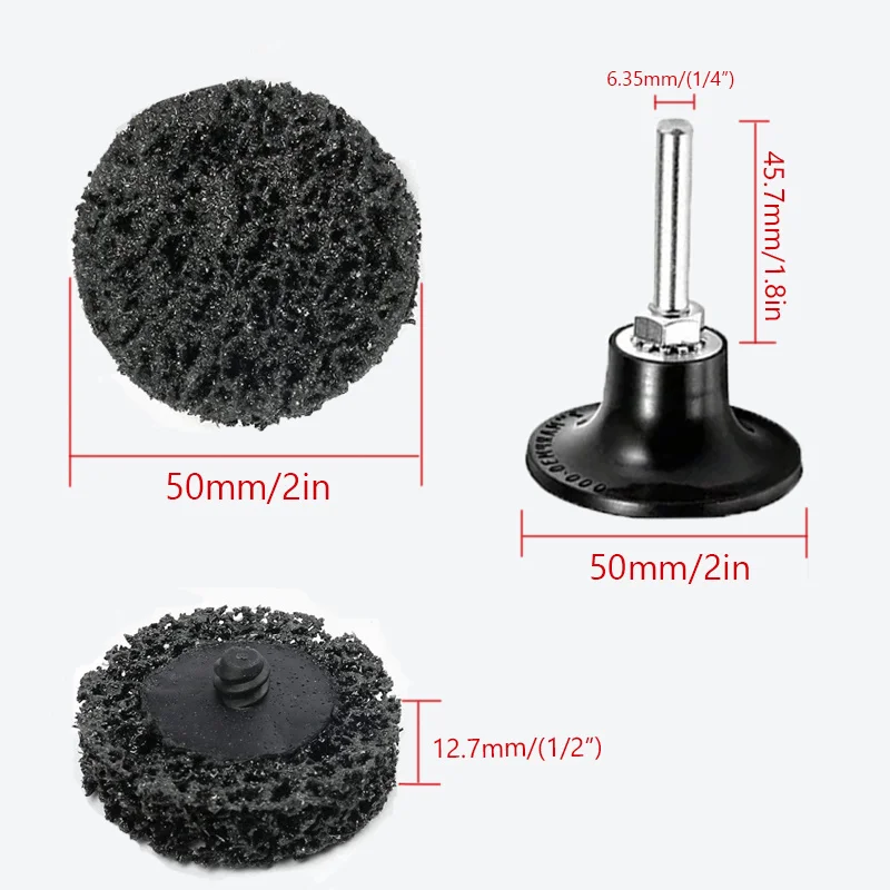 Roda de polimento com suporte de 1 peça, disco de moagem para limpar e remover tinta, 2 "Strip Discs, 10 pcs, 21pcs