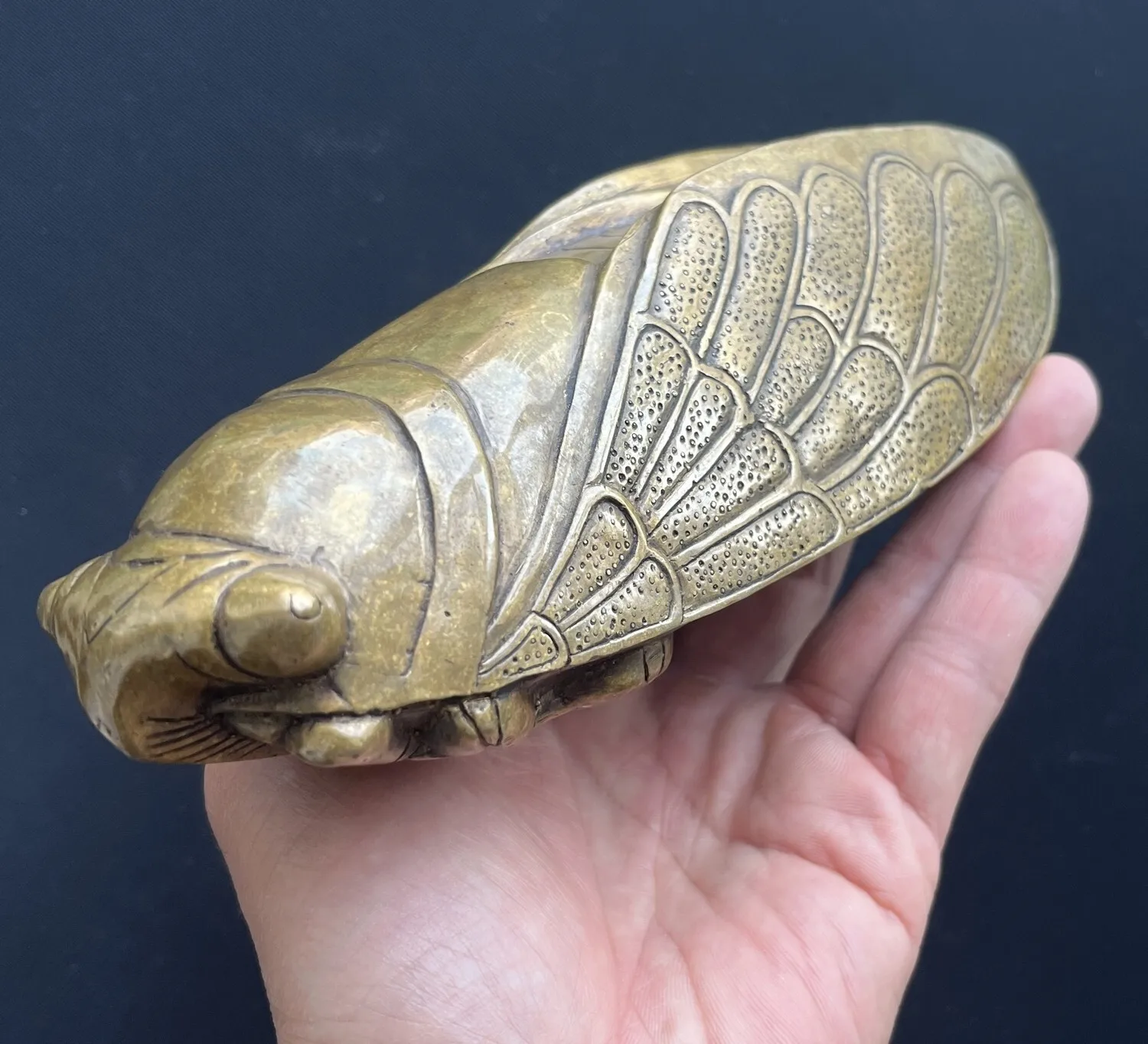 

Латунная статуя цикады, фигурка насекомых, игрушка для домашнего настольного декора, коллекция животных