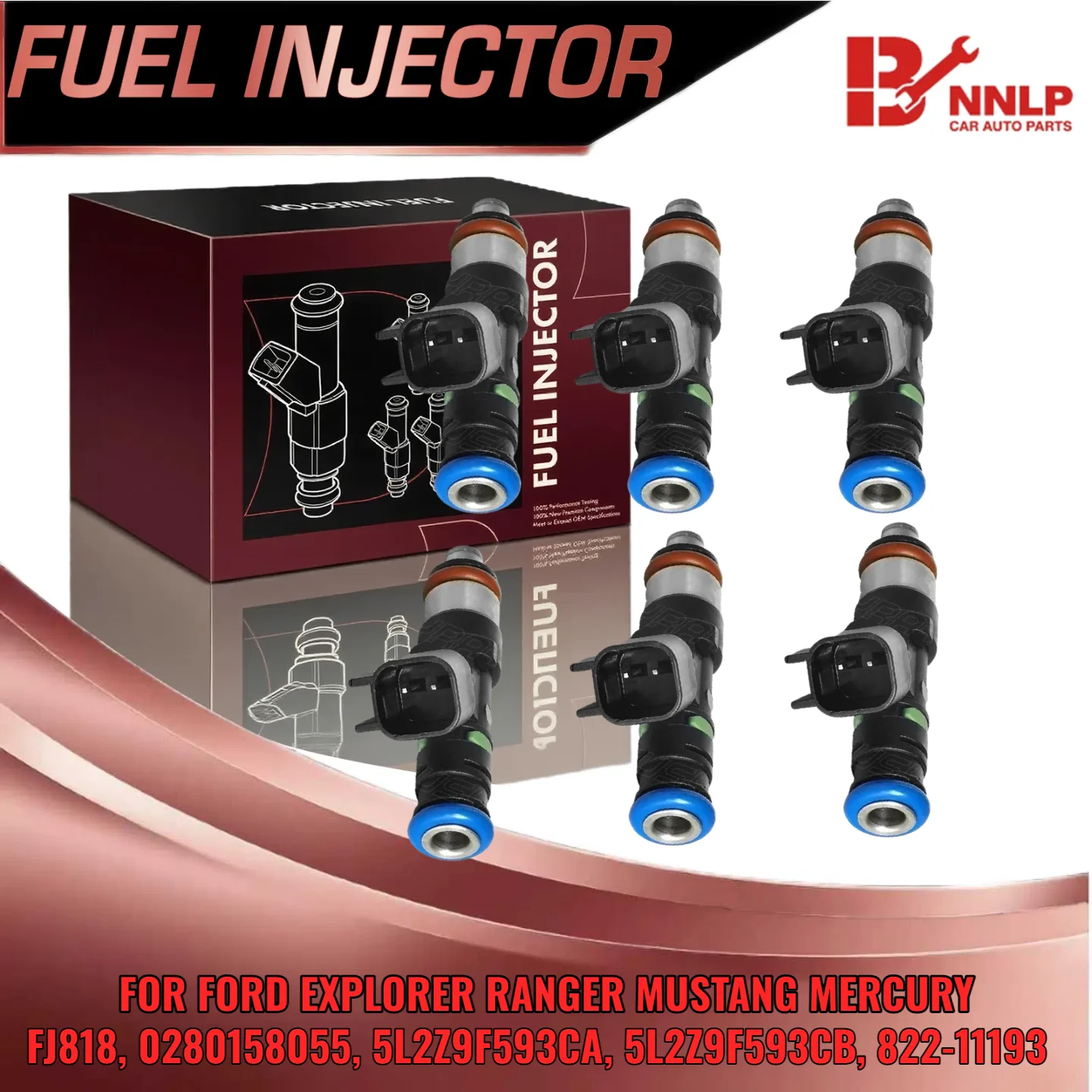 

Set of 6 Fuel Injector for Ford Explorer Mustang Ranger for Mercury Mountaineer 4 0L V6 FJ818 0280158055