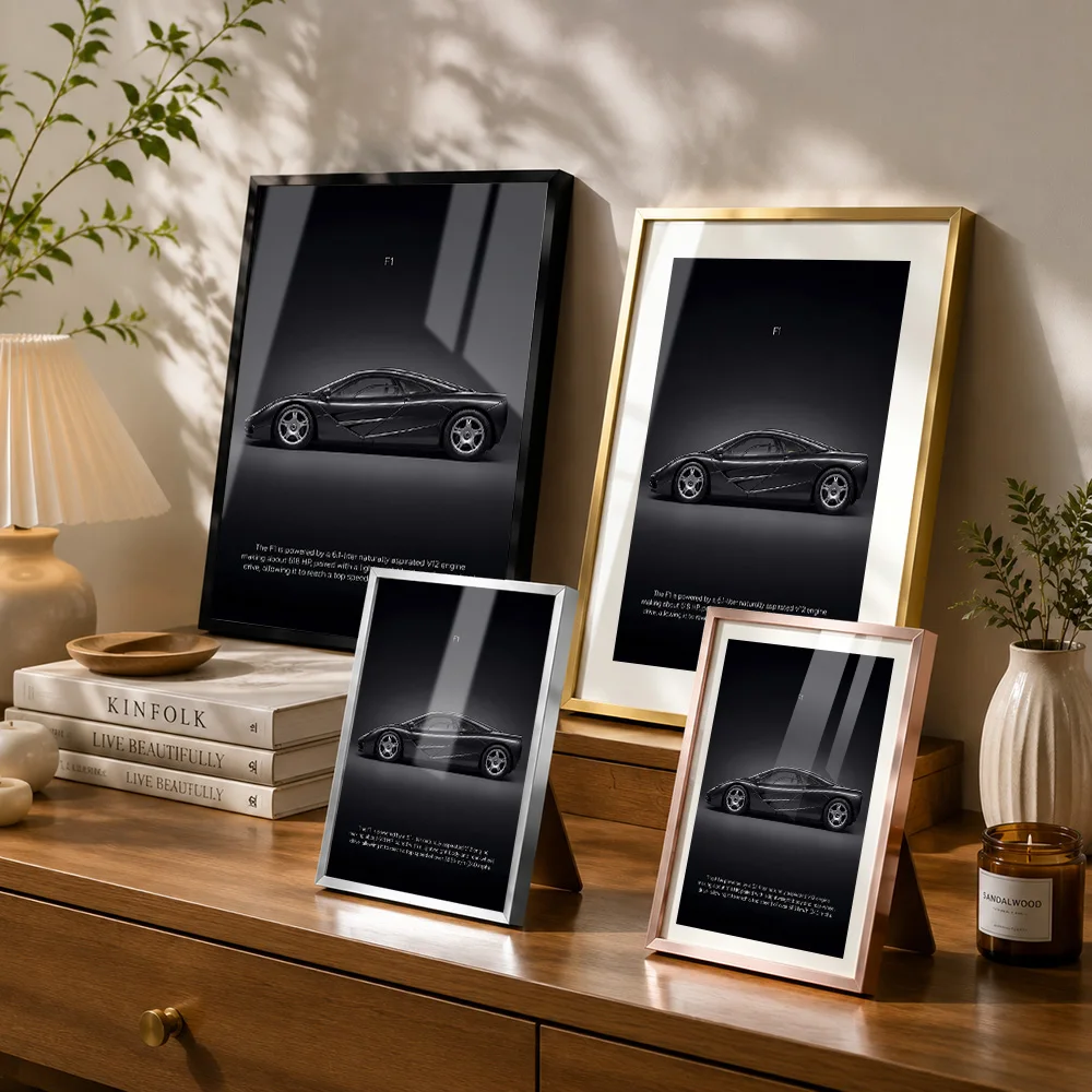 United Kingdom F1 Supercar Framed Aluminum Metal Poster Customized Photo High Speed Grand Prix Style Wall Art For Home Office view 3