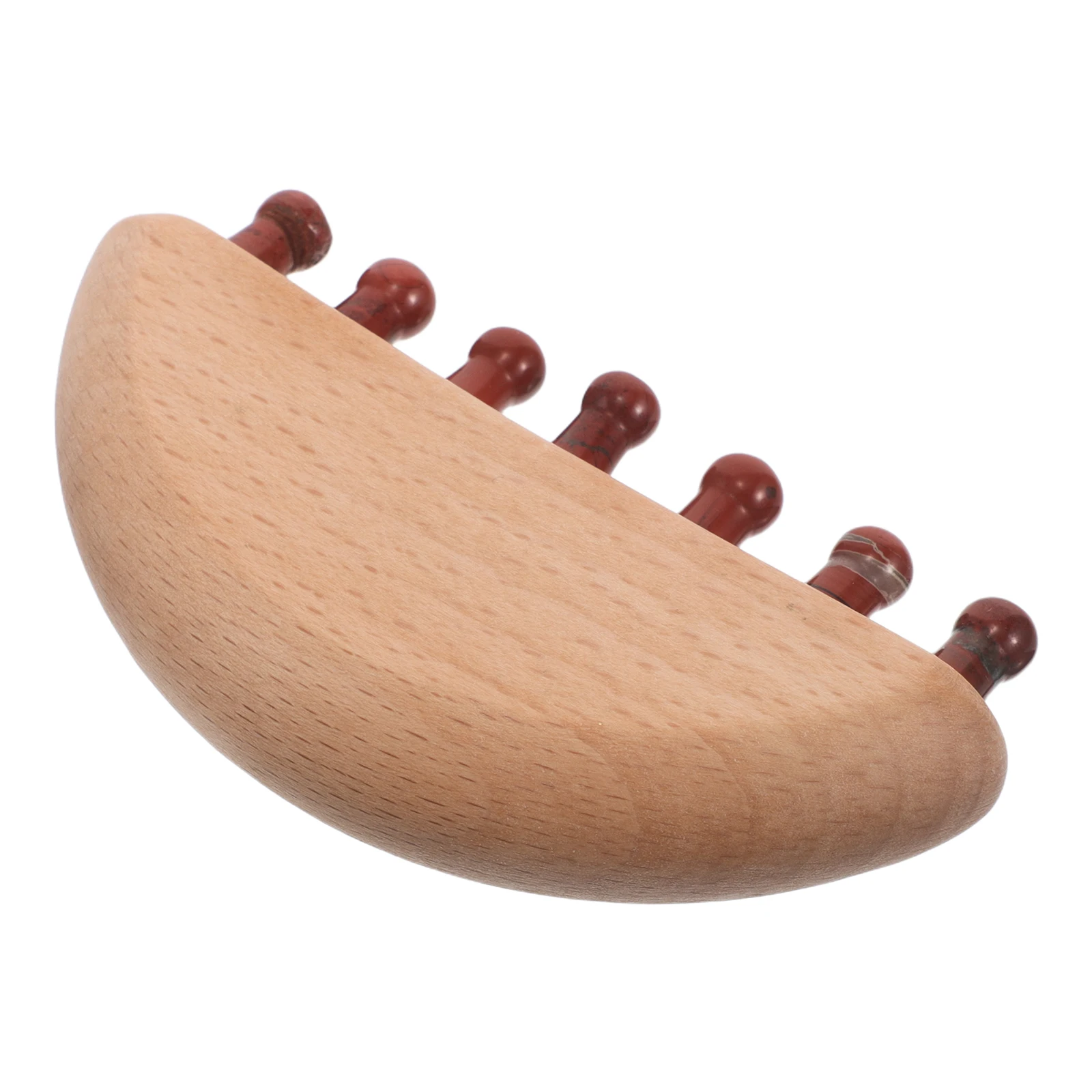 

Natural Crystal Half Round Massage Comb Wooden Handle Dandruff Removal Scalp Care Tool Thick Curly Hair Ergonomic Design