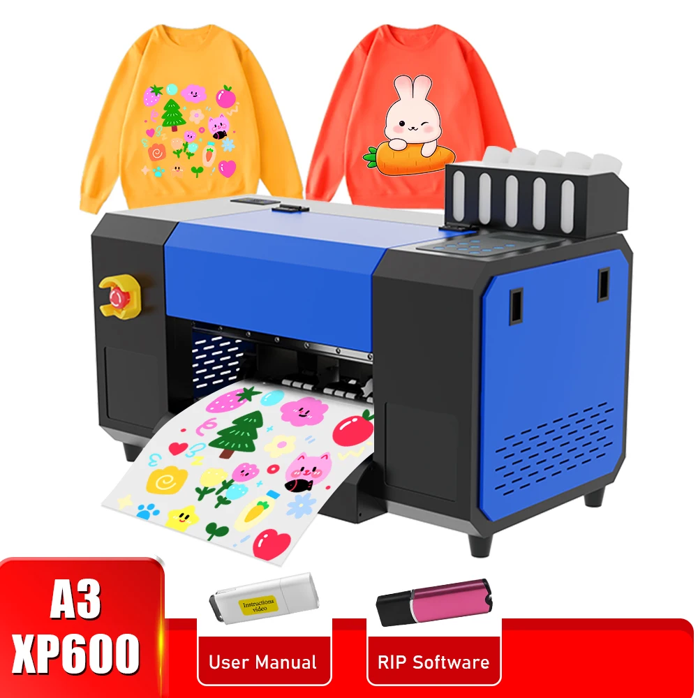 A3 dtf printing machine For Epson XP600 dtf printer Directly To Film Film t shirt printing Machine for jeans hoodies clothes