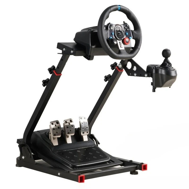Computer game steering wheel racing emulator adjustable folding bracket