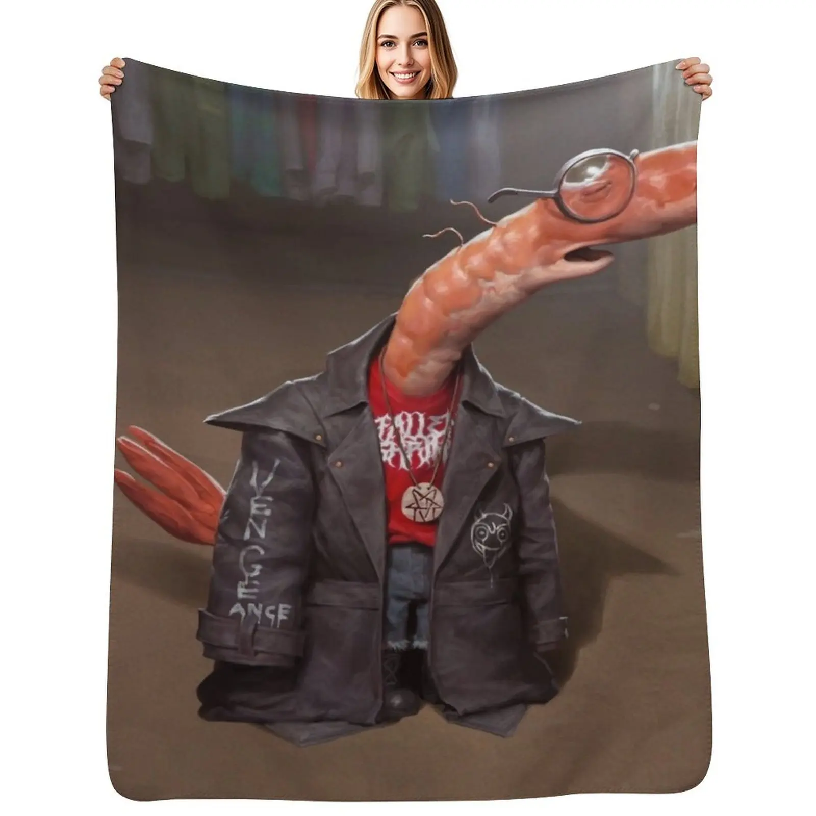 

Shrimp Smiling friends Throw Blanket christmas decoration Hairys blankets ands Softest Blankets