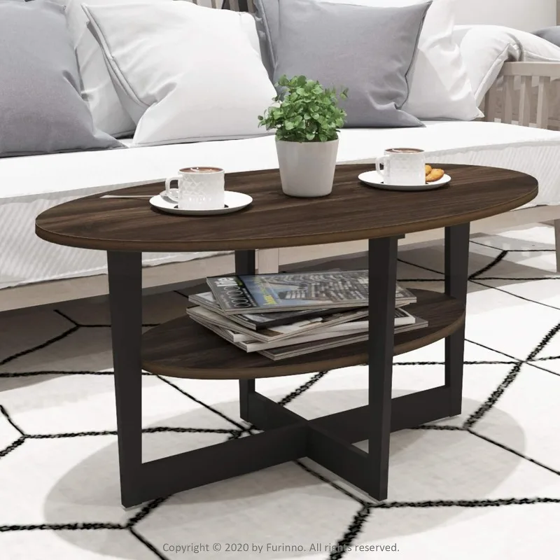 Coffee Table, 1-Pack, Columbia Walnut/Black