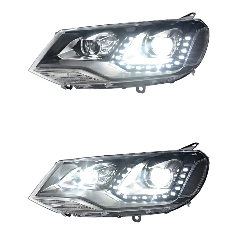 

2011-2015 для Touareg светодиодные автомобильные фары в сборе, новые аксессуары для ламп с бифокальными линзами, конфигурация высокого стиля для обновления автомобильных фар