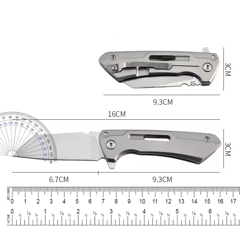 EDC Outdoor Folding Knife D2 Steel Pocket Knife High-hardness Camping Survival Knife for Self Defense Jackknife for men