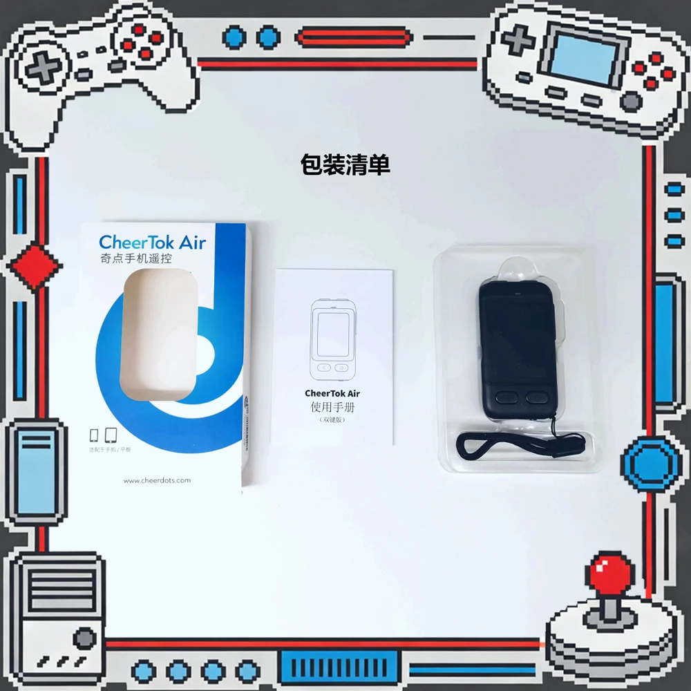CheerTok Air Bluetooth Phone Remote Touchpad Page Turner Camera Shutter for iPhone/Android Smartphone Tablet E-Book Video