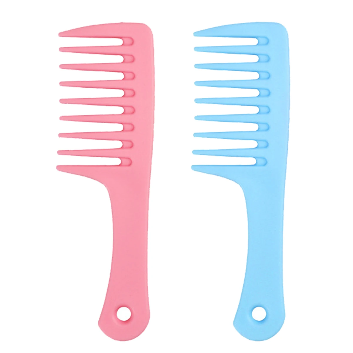 Professional wide tooth handle comb set, durable ABS plastic handle, smooth and anti hook hair, special for real hair wigs