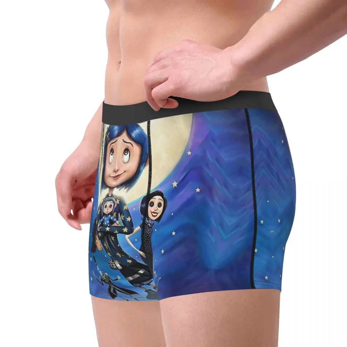 Benutzerdefinierte Halloween Horror Film Coraline Boxershorts für Männer 3D-Druck Unterwäsche Höschen Slips weiche Unterhose