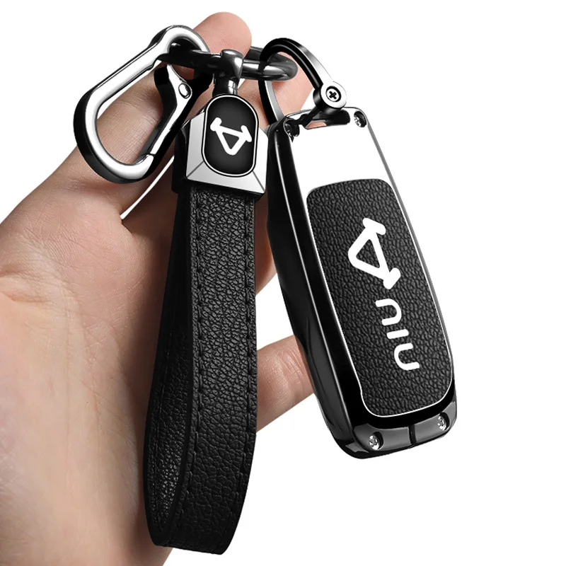 

Car Accessories Zinc Alloy Leather Key Cover Case Holder For Niu N1S NQIS UQI G400T U2 NQI NQI U1D F40 Stylish Keychain