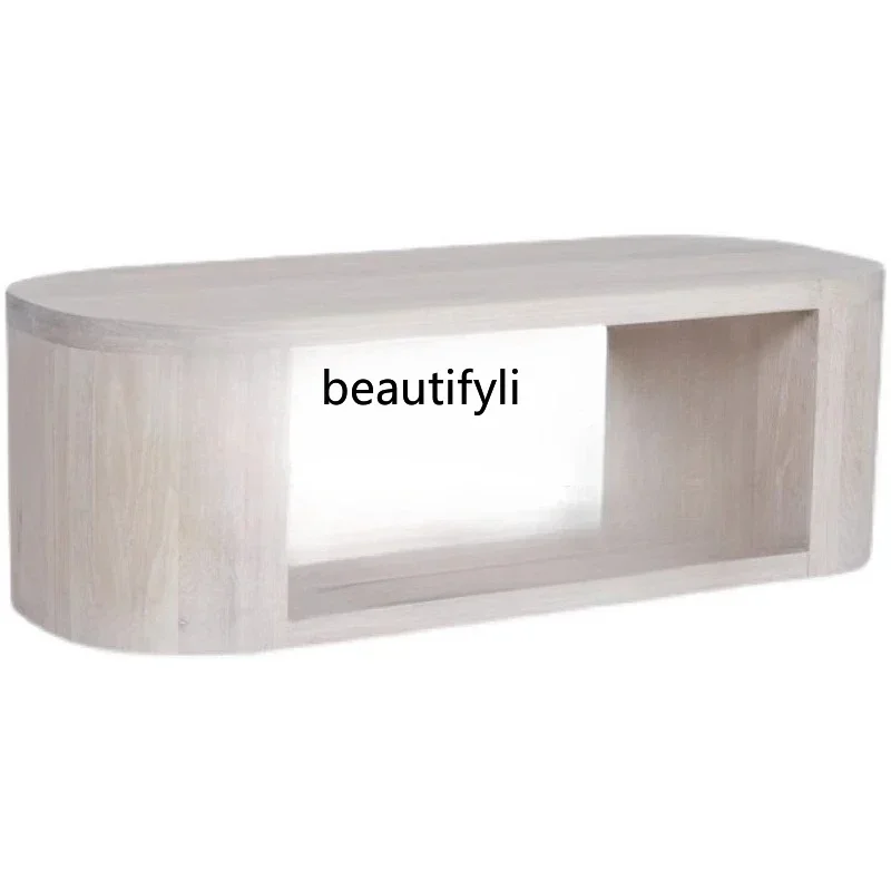 

ss K178 ss25 Nordic solid wood rounded corner coffee table modern simple living room coffee table creative homestay tea table,