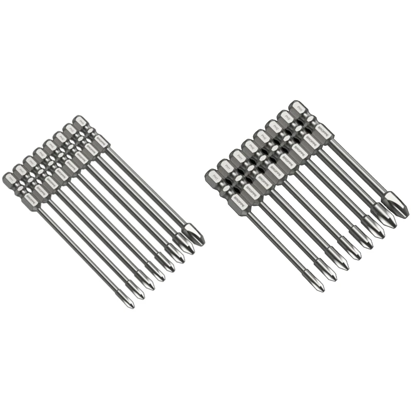 

BROPPE 8Pcs Length Impact Phillips Screwdriver Bit High Torque Cross Screwdriver Bit S2 Strong Magnetic Screwdriver Bit