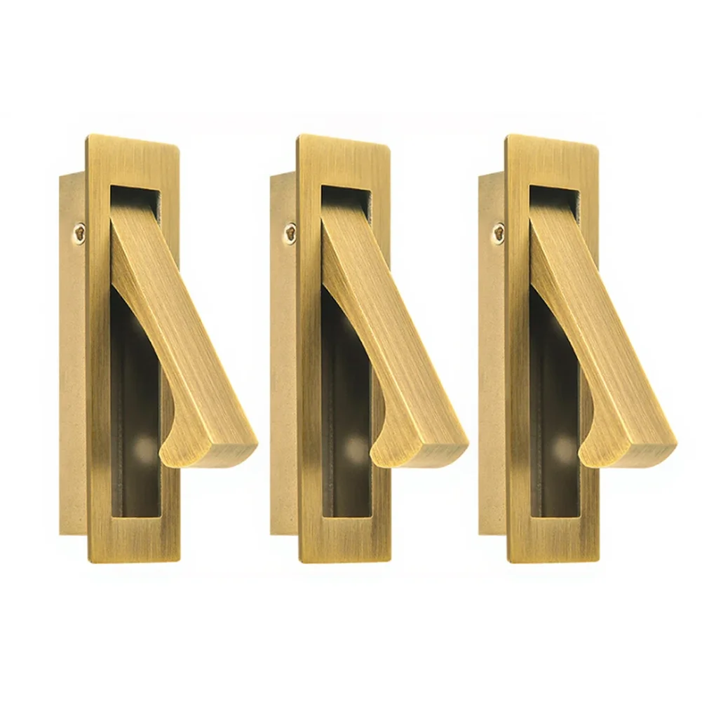 

Stainless Steel Embedded Door Handle Set 3 pcs for Wardrobe Sliding Doors Barn Doors and Cabinet Door Compatibility