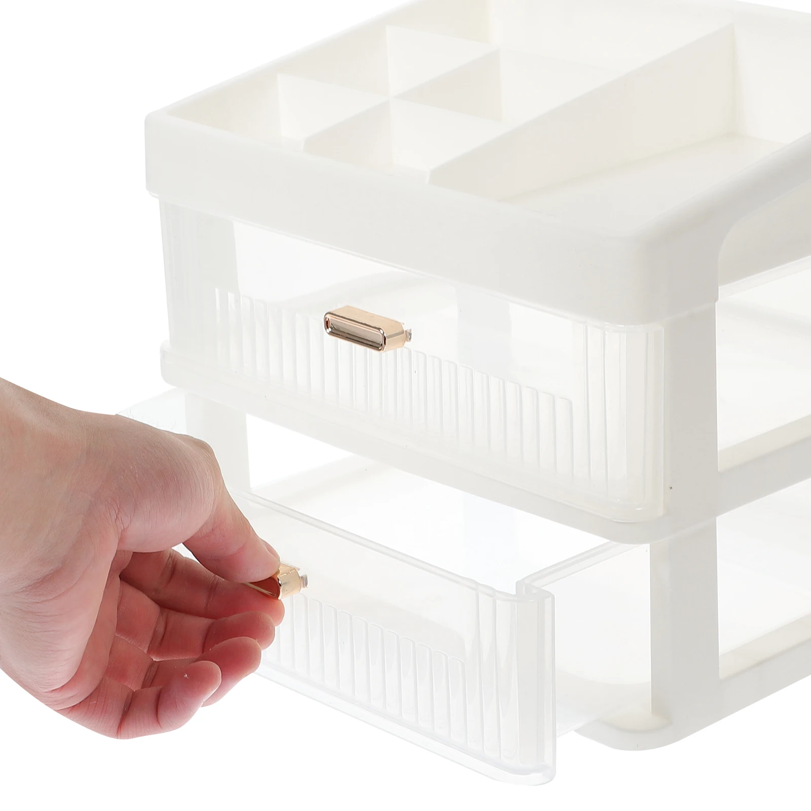 

Vintage Drawer Storage Box Desk Organizer for Makeup Stationery PP Small Lightweight Compact Table Top Countertop