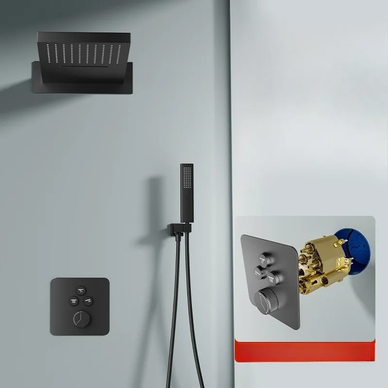 

Gun Gray Embedded Wall Style Shower Head, Bathroom Hot Melt Integrated Concealed Installation, Hidden Shower Head, Home Set