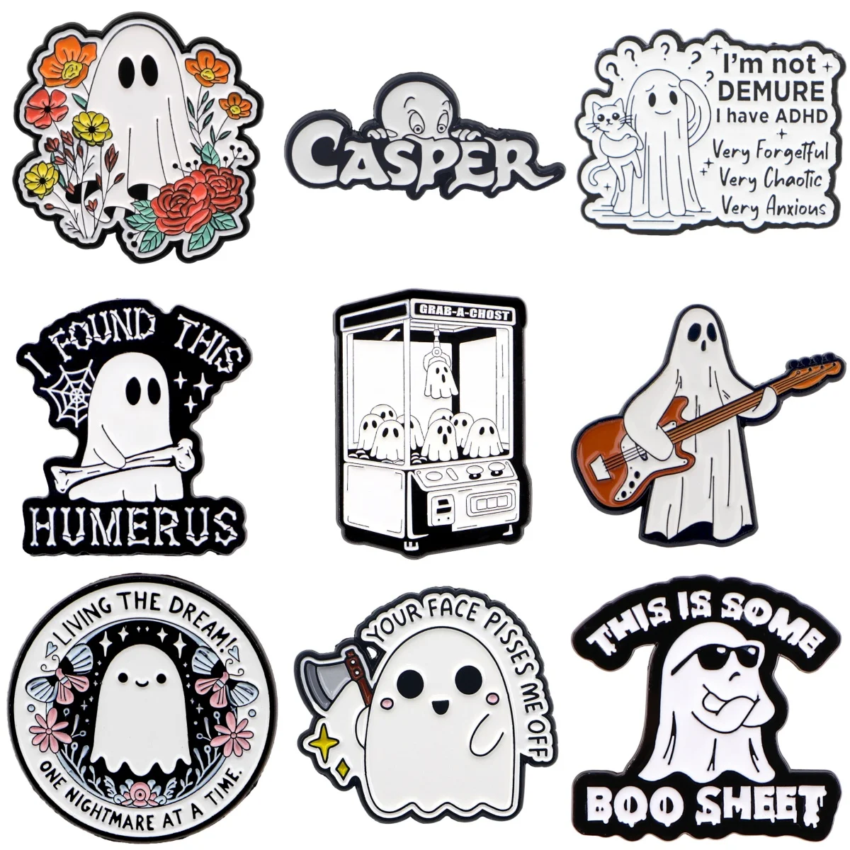 Halloween Emaille Pin Cartoon Nette Geist Brosche Für Mantel frauen Broschen Mode Revers Abzeichen Schmuck Geschenk für Freunde