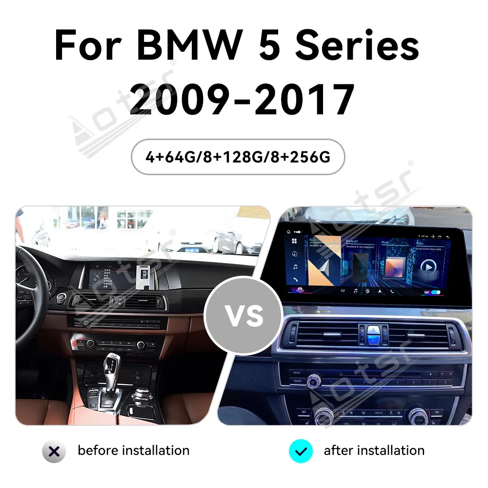 Wireless Apple CarPlay Android 13.0 Auto Car Multimedia For BMW 5 Series 2009-2017 CCC CIC Radio GPS 4G Car Radio