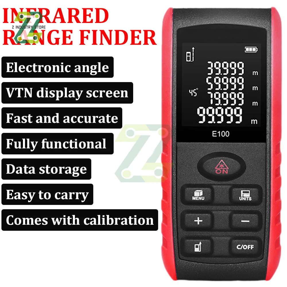 40/60m Handheld Laser Rangefinder Infrared Measuring Instrument Distance Area Volume Pythagorean Electronic Ruler