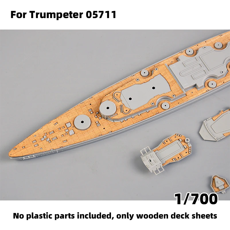 Modell-Upgrade-Teile: Lasergeschnittene Holzdeckplatte mit selbstklebender Ankerkette für TRUMPETER 05711 03702 Bismarck 1/200 1/700 – Detail 9