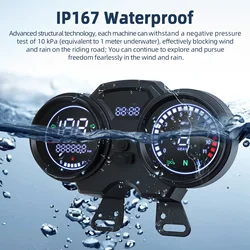 Motorcycle Meters Instrument Speedometer 12V Digital Odometer Gauge Gear Indicator Tachometer 125 LED Moto Dashboard for suzuki