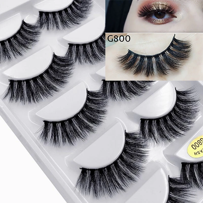 Faux cils en vison naturel 3D, extensions optiques russes, cils doux, Gfemale, G800, G806, G808, 5 paires par boîte