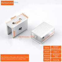 4-Piece Set Square Aluminum Glass Clamp Support For Boards 5mm - 12mm Thick