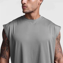 Chaleco de gimnasio de malla de verano para hombre, camiseta sin mangas deportiva holgada de secado rápido para ejercicio físico, camiseta sin mangas para culturismo