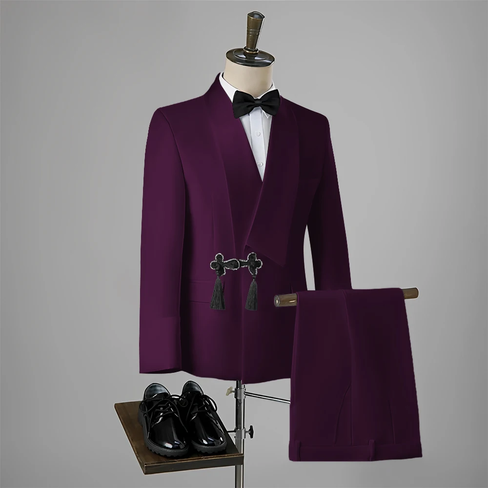 Independnet-Smokings de luxe personnalisés pour hommes, ensemble 2 pièces, blazers et pantalons, noir imbibé, haute qualité, mariage formel, marié, fête, mode, 2024