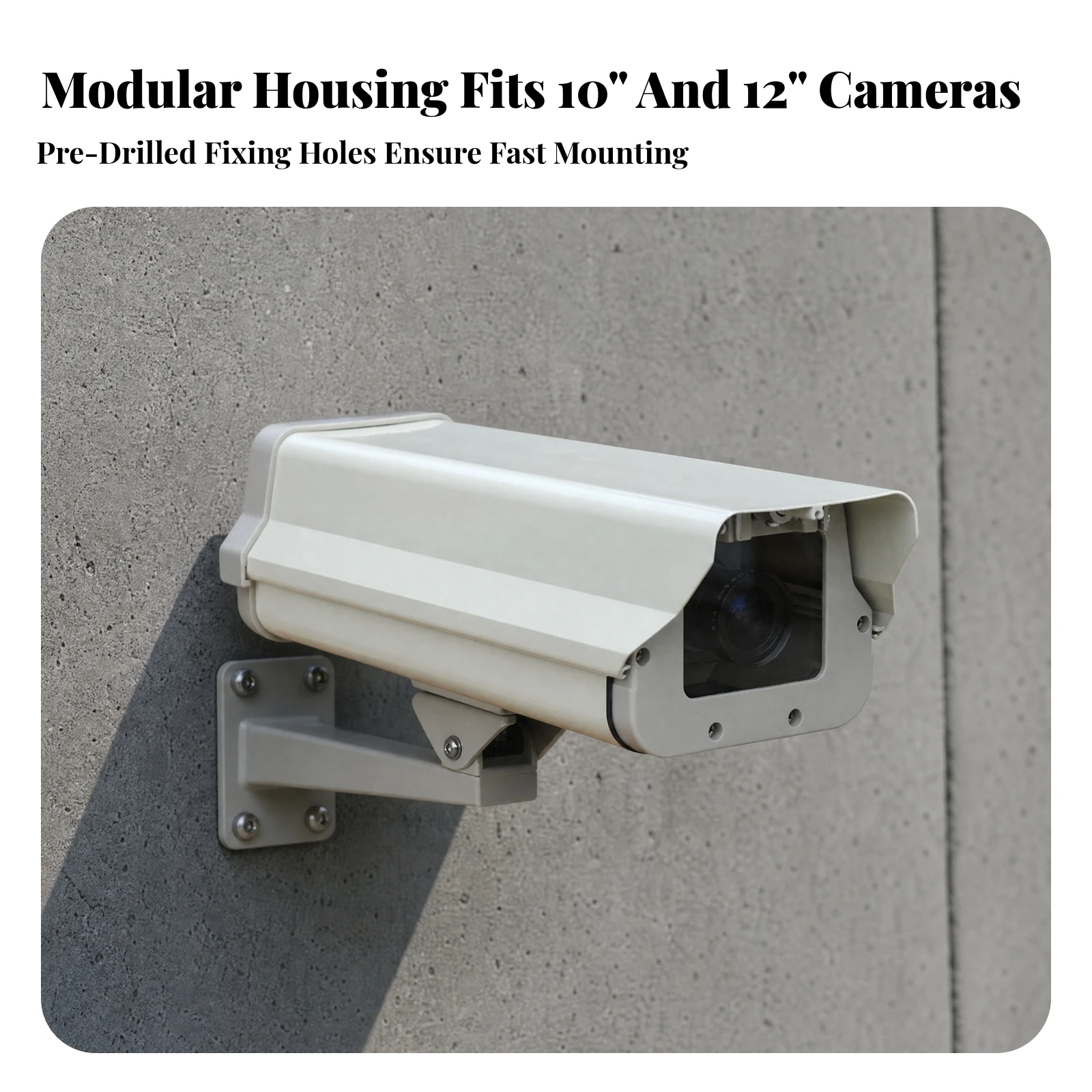 Aluminum Camera Housing with Glass Panel Weatherproof Bullet Camera Housing Dustproof Compact for Building Exteriors