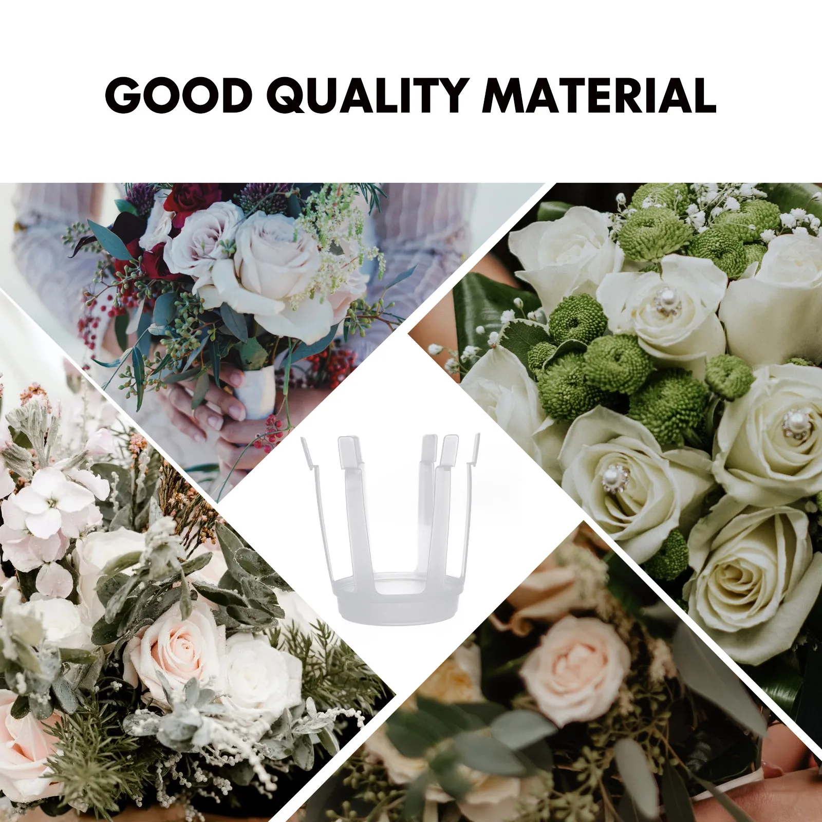 

20Pcs Flower Bouquet Fixed Base Plastic Durable Holder Compact Size for Flower Shop Packing Supplies Stand Bouquet Fixed Base