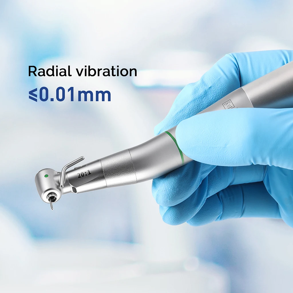 AZDENT Dental LED Niedrigdrehzahl-Winkelstück 1:1/20:1 mit Glasfaser und abnehmbarem Kopf, Zahnmedizinisches Instrument 202C – Detail 15