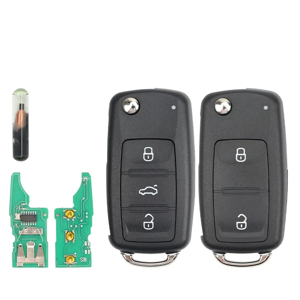 

2/3 Button Flip Remote Car Key FCCID: 5K0837202AD 434Mhz ID48 Chip For VW Beetle Eos Golf 6 Jetta Tiguan Seat Skoda Fabia 5pcs