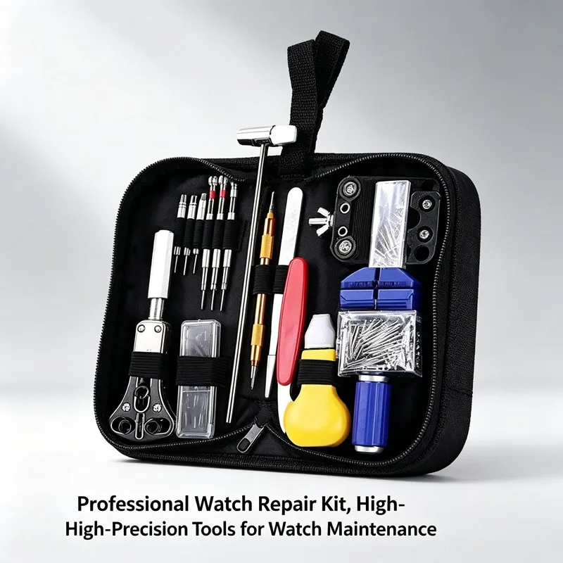 147Pcs Watch Repair Tool Set Watchmaker Professional Kit for Battery Change Strap Adjustment Back Case Opener