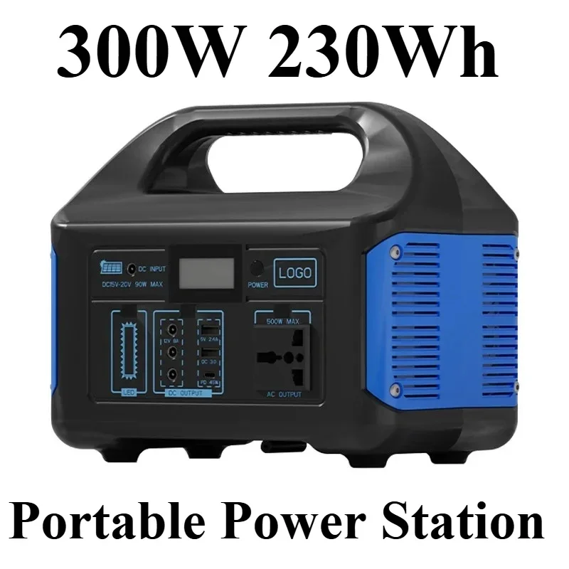 

300W Portable Power Station 230Wh solar generetor 220V LiFePO4 Battery Outdoor Emergency Mobile Power Bank Home hiking Camping