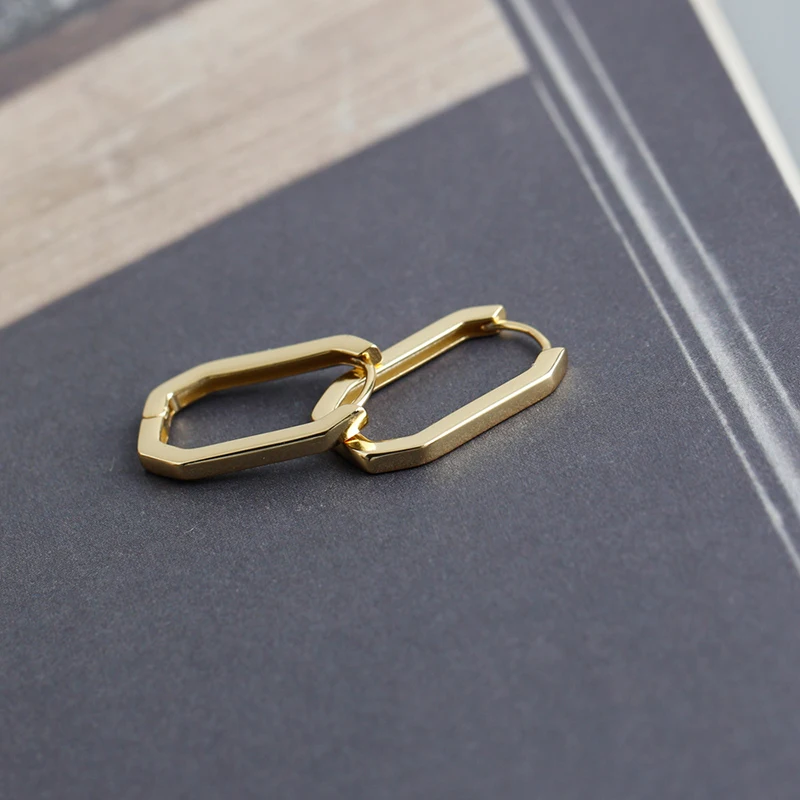 WANTME 925 فضة الحد الأدنى بيان مربع هوجيز هوب أقراط للنساء الرجال موضة الفرنسية ثقب مجوهرات الحفلات #6