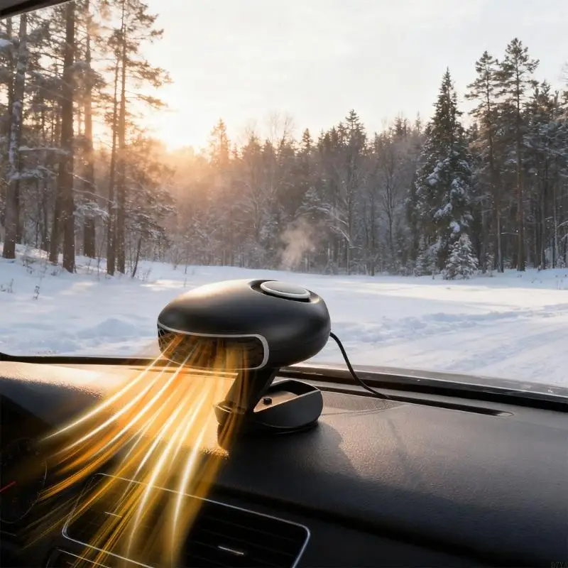 سخان الزجاج الأمامي للسيارة قابل للتدوير مع حماية من الحرارة الزائدة لمدة 3 دقائق سريع الإحماء للسيارات والشاحنات وRVs D7YA