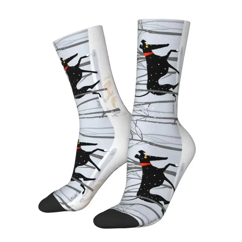 Winter Hound Men Women Crew Socks Unisex Fashion 3D Printing Greyhound Whippet Sighthound Dog Dress Socks