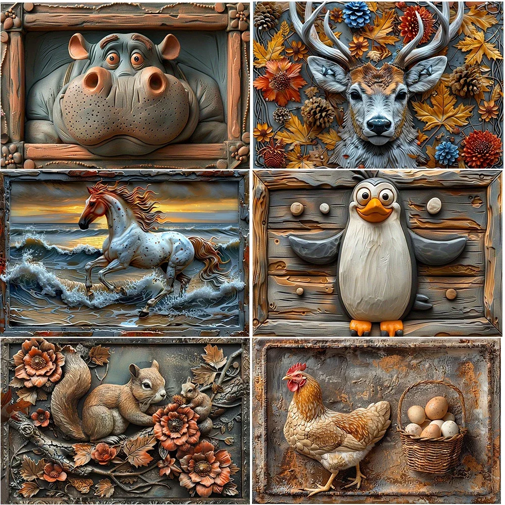 

1Pc Vintage Metal Animals Wall Art Plaque Sign 2D Plane Perfect for Caf Store Man Cave Bar Garden Home Room Garage Bedroom Decor