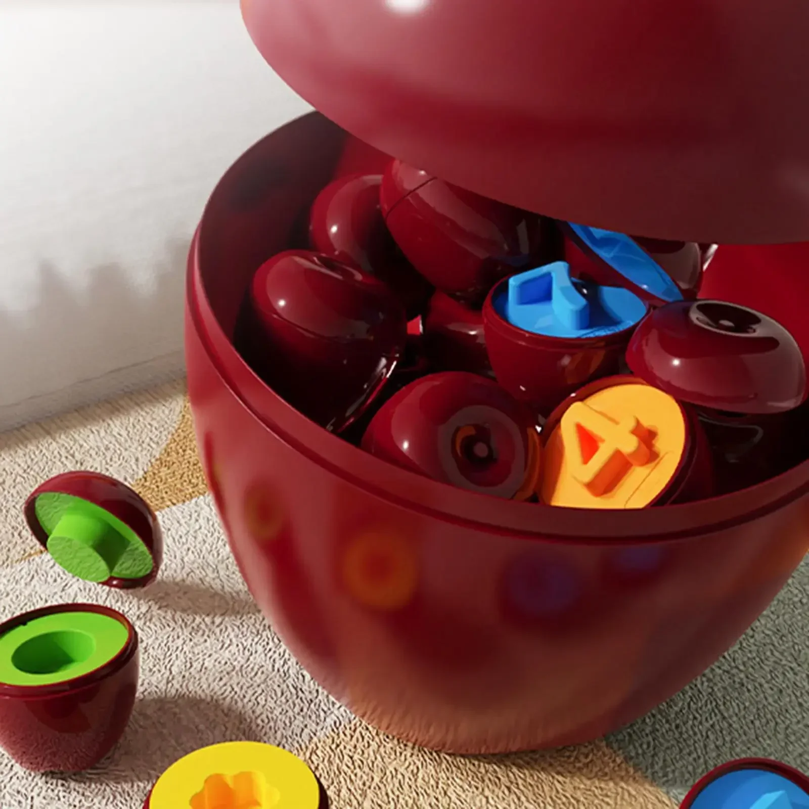 

Apple Shape Sorting Matching Toy for Boys Girls Educational Recognition Toys Hand Eye Coordination Fine Motor Skills for Kids
