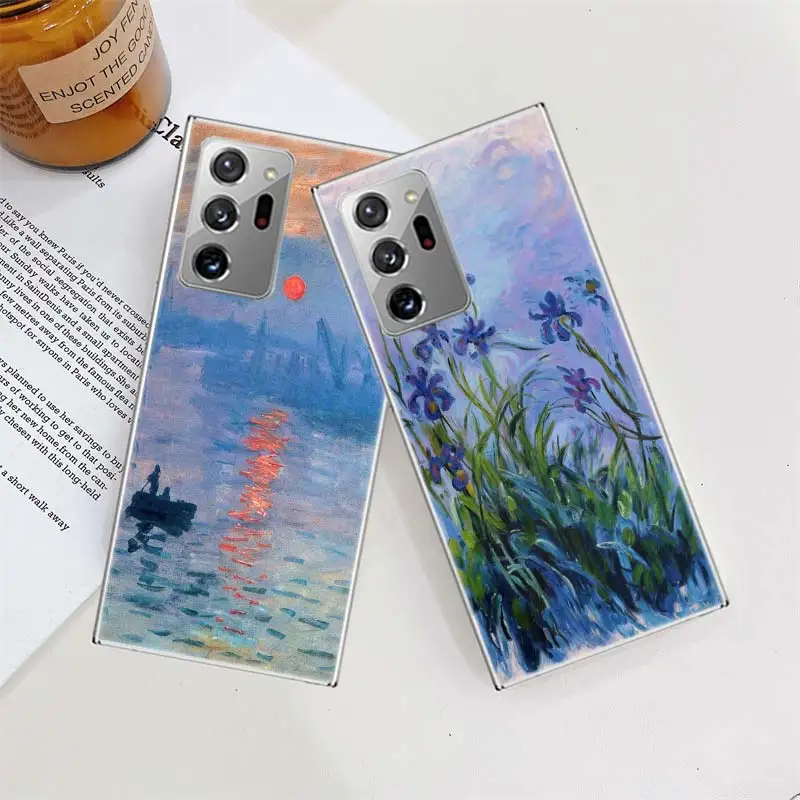 Claude Monet Garden Lotus Bridge Phone Case For Samsung Galaxy S24 S22 Ultra S21 Plus Capa S20 S23 FE S10 S9 S8 Plus Cover Shell