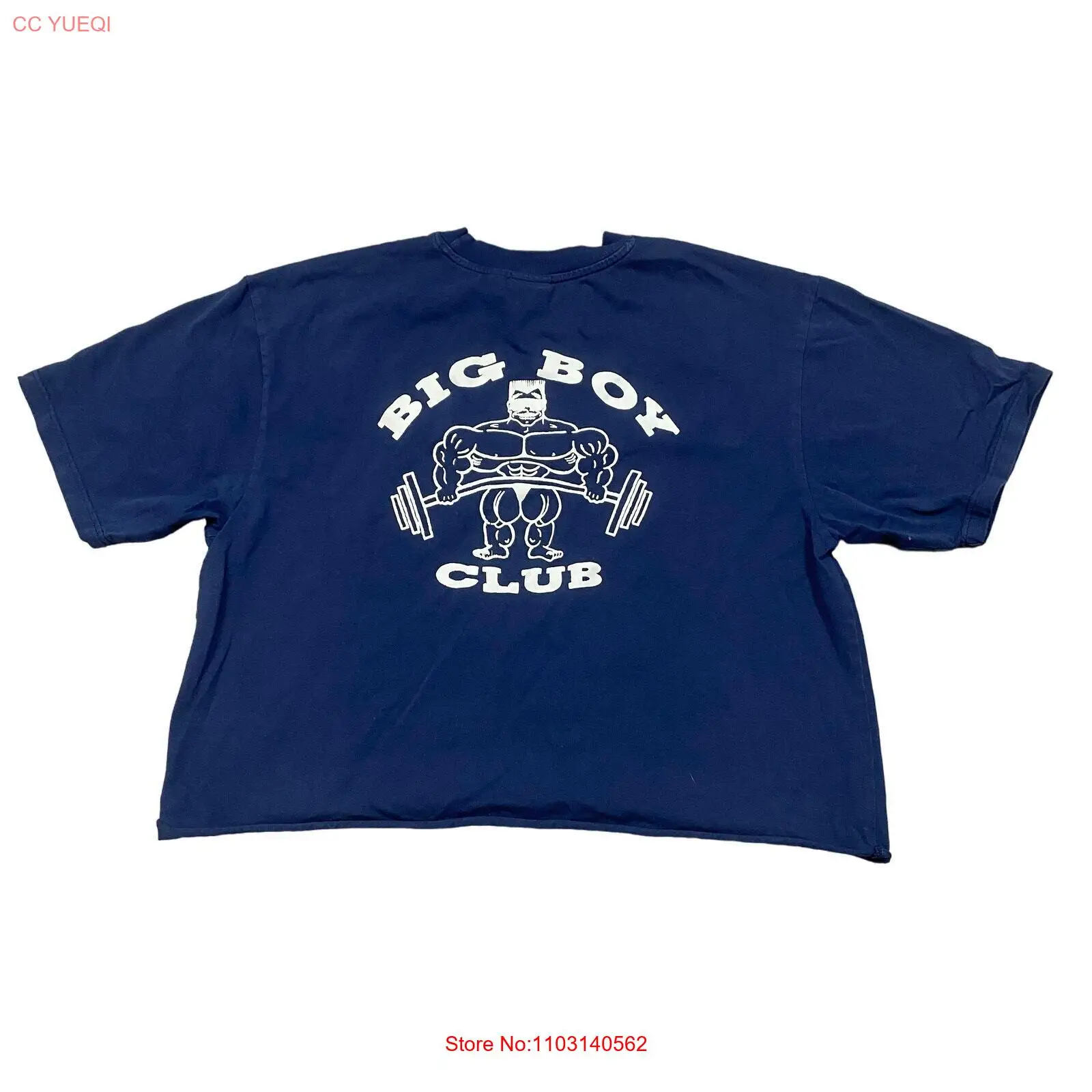 Yeah I Work Out Y,IWO Big Boy Club Cropped Tee Shirt Men's L