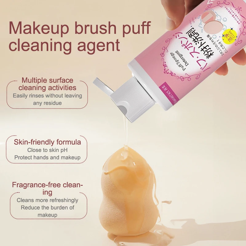 Makeup Brush Cleaner Solution Makeup Brush Shampoo Puff Cleaning Solution Remover Quickly Liquid Makeup Brush Cleaner 50/80ml