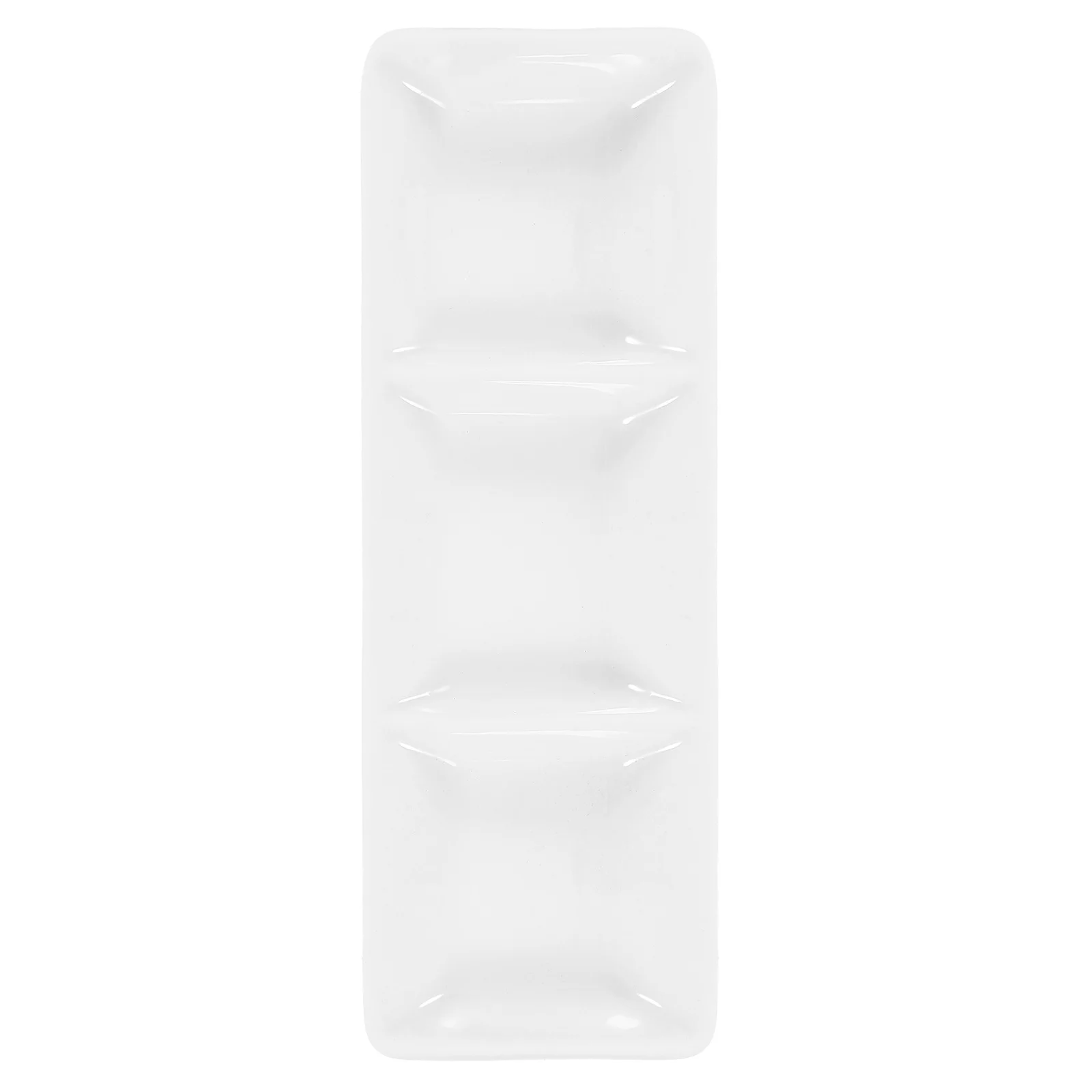 

Ceramic Rectangular 6 Inch Appetizer Serving Tray 3 Compartments Sauce Dips Soy Sauce Spice Dish Appetizer Serving Tray