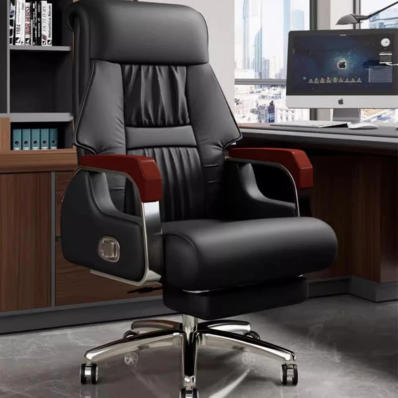 Lazy Leather Office Chair Living Room Emperor Camp Dinning Designer Computer Office Chair Comfortable Muebles Library Furniture