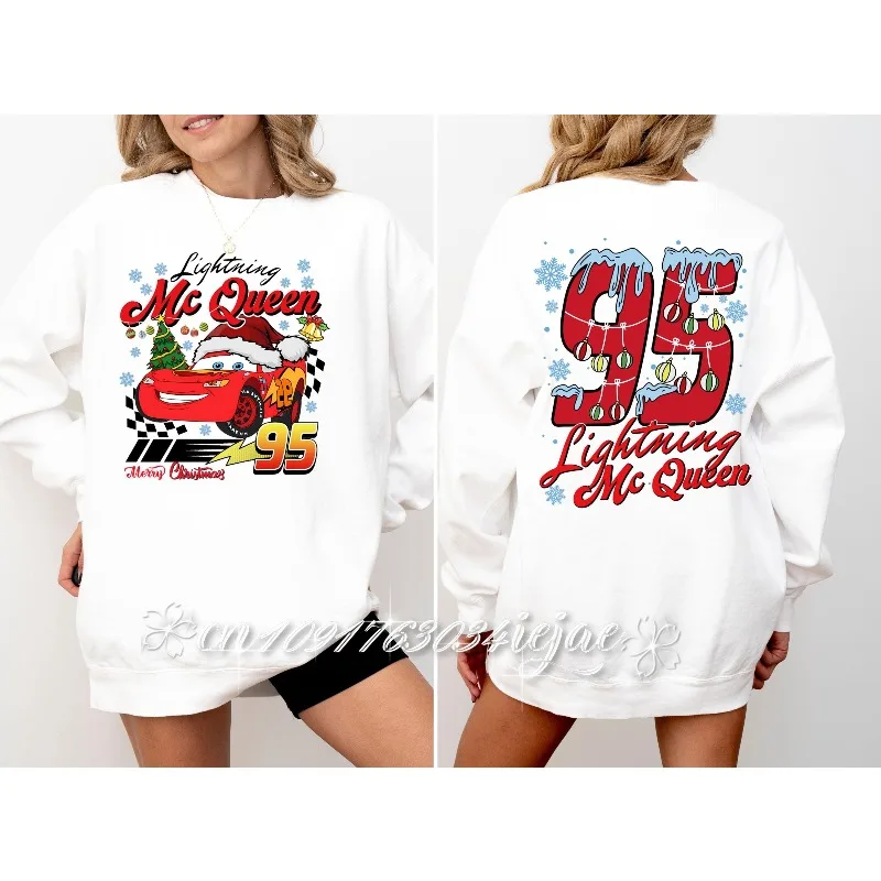 ديزني عيد الميلاد سيارات لاند طويلة الأكمام البرق ماكوين عيد الميلاد البلوز ماكوين 95 كأس المكبس طويلة الأكمام سيارات عيد الميلاد #3