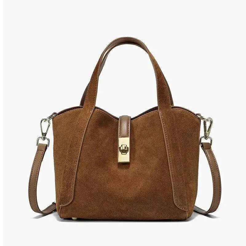 

Autumn And Winter Women's Natural Suede Handbag Female Designer Luxury Brand Crossbody Shoulder Bag Leather Tote Bags