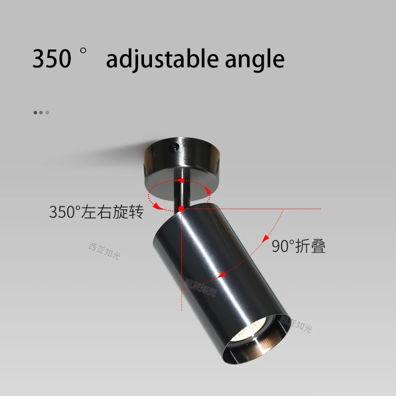 Led Spotlights Surface Mounted ReplaceableLight Source GU10 Bulb Spot Ceiling Lamp Stainless Seel Nickel Gold Color 110V 220V